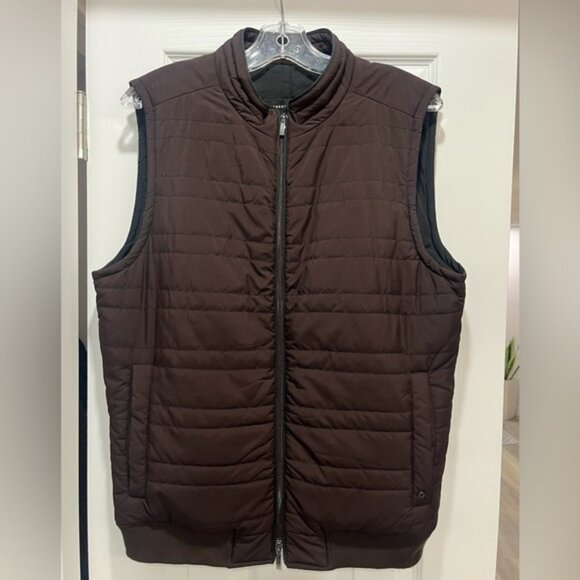 Robert Barakett Unisex Brown Quilted Vest sleeveless Jacket size medium - Picture 1 of 8